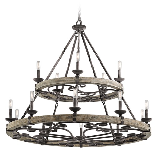 Kichler Lighting Taulbee 44-Inch Chandelier in Weathered Zinc by Kichler Lighting 43826WZC