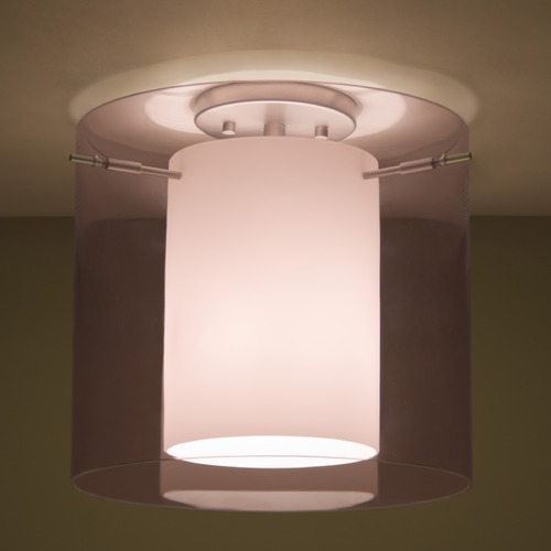 Besa Lighting Pahu Satin Nickel Semi-Flushmount Light