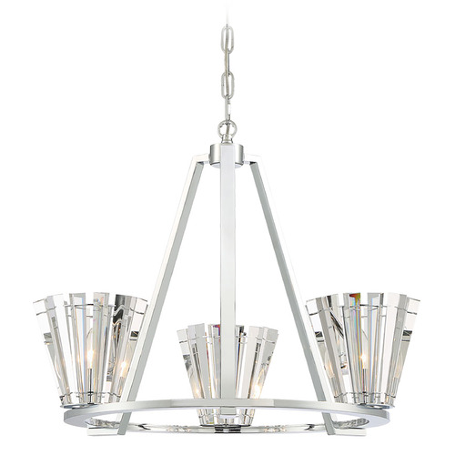 Ricca 3-Light Chrome Chandelier by Eurofase Lighting