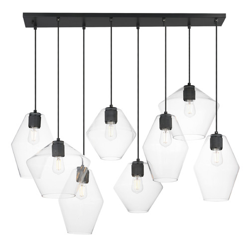 Maxim Lighting Maxim Lighting Geode Black Multi-Light Pendant with Bowl / Dome Shade 21339CLBK