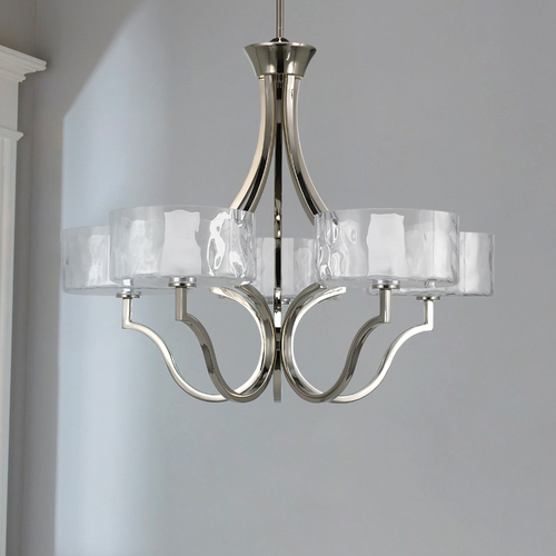Caress 27-Inch Chandelier in Polished Nickel by Progress Lighting