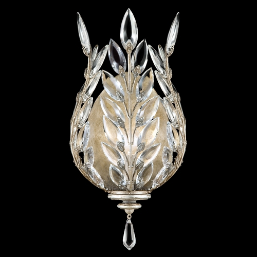 Fine Art Lamps Fine Art Lamps Crystal Laurel Antiqued Warm Silver Leaf Sconce 759550ST