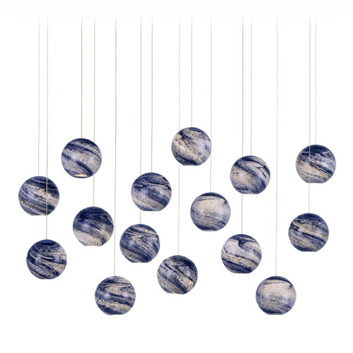 Currey and Company Lighting Currey and Company Palatino Silver Multi-Light Pendant with Globe Shade 9000-1009