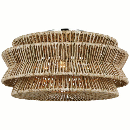Visual Comfort Signature Collection Chapman & Myers Antigua Semi-Flush Mount in Nickel by VC Signature CHC4016PNNAB