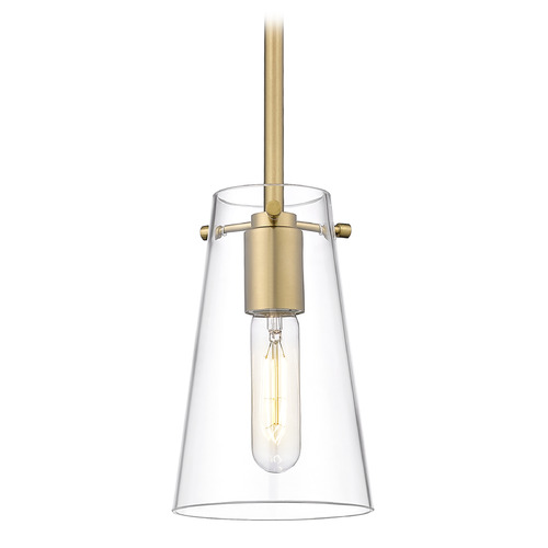 Z-Lite Kira Modern Gold Mini-Pendant Light with Conical Shade