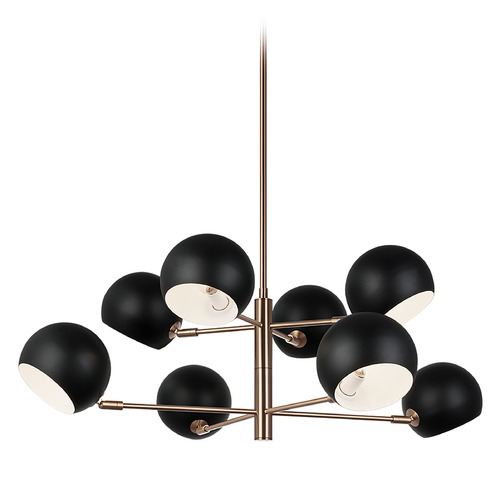 Matteo Lighting Matteo Lighting Orb Matte Black & Aged Gold Chandelier C31708MBAG