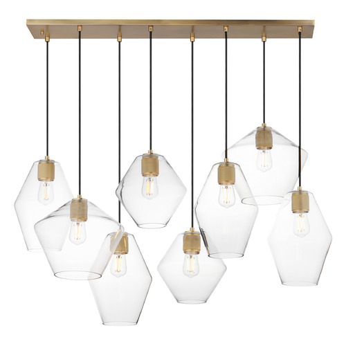 Maxim Lighting Geode Natural Aged Brass Multi-Light Pendant with Bowl / Dome Shade