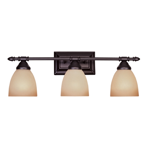 Designers Fountain Lighting Bathroom Light with Amber Glass in Oil Rubbed Bronze Finish 94003-ORB