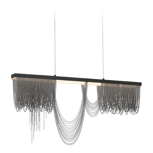 Tenda 36-Inch Linear LED Chandelier in Black by Eurofase Lighting