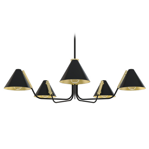 Hunter Fan Company Grove Isle Matte Black & Modern Brass Chandelier