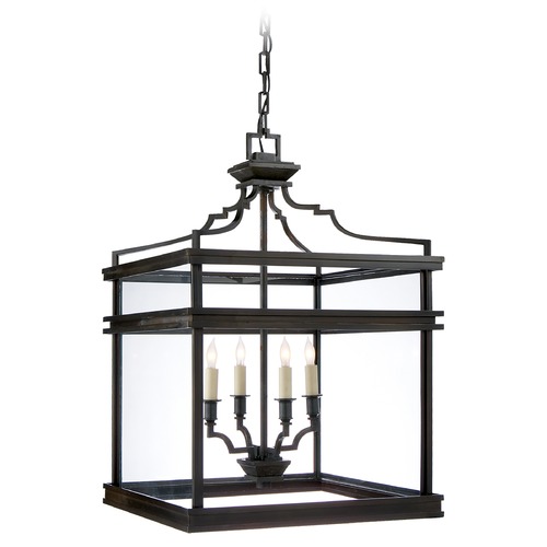 Visual Comfort Signature Collection E.F. Chapman Mykonos Medium Lantern in Aged Iron by Visual Comfort Signature CHC2161AI