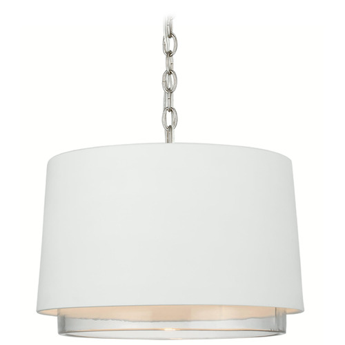 Visual Comfort Signature Collection Marie Flanigan Sydney Pendant in Polished Nickel by VC Signature S5121PNWHTCG