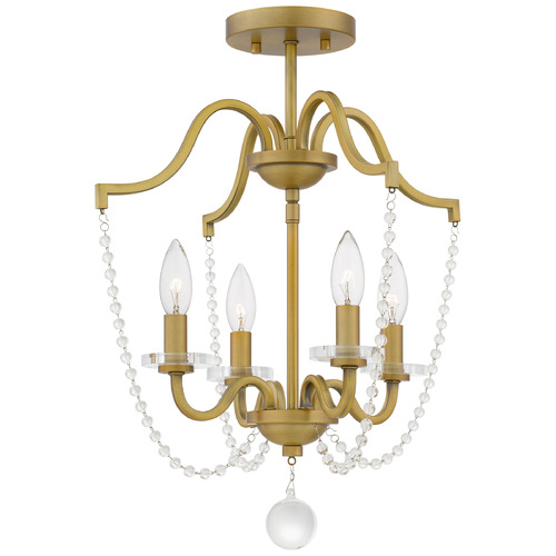 Quoizel Lighting Sunday Aged Brass Semi-Flushmount Light