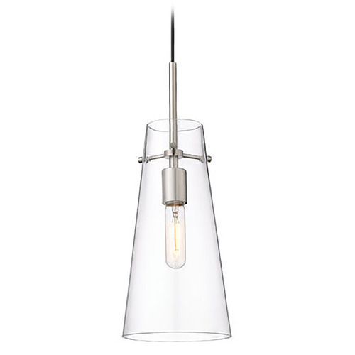 Z-Lite Kira Brushed Nickel Mini-Pendant Light with Conical Shade