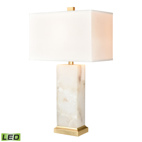 Elk Lighting Elk Lighting Helain White & Gold Leaf LED Table Lamp with Rectangle Shade H0019-8006-LED