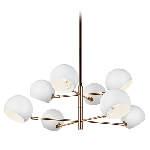 Matteo Lighting Orb Matte White & Aged Gold Chandelier