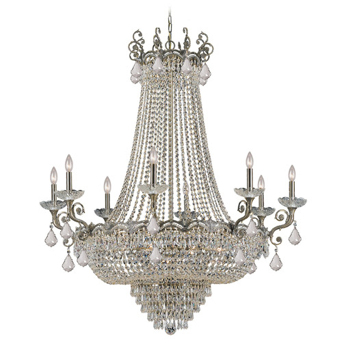Crystorama Lighting Majestic Historic Brass Crystal Chandelier
