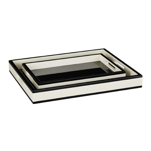 Currey and Company Ivory & Black Tray