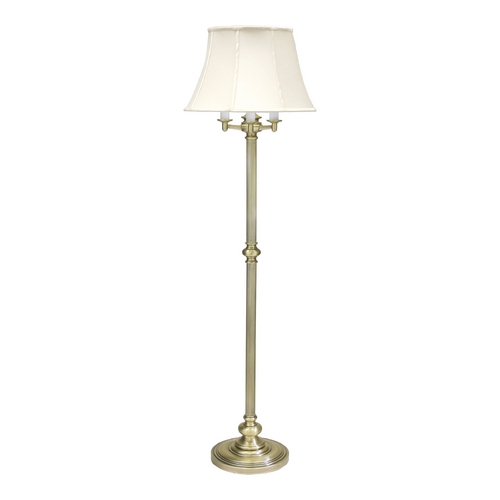 Newport Six-Way Floor Lamp in Antique Brass by House of Troy Lighting
