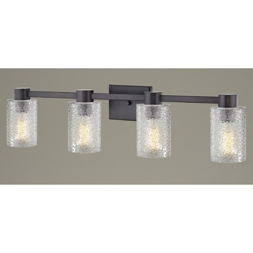 Design Classics Lighting 4-Light Ice Glass Bathroom Vanity Light Bronze 2104-220 GL1060C