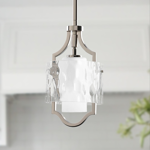 Progress Lighting Caress Mini Pendant Polished Nickel by Progress Lighting P5044-104WB