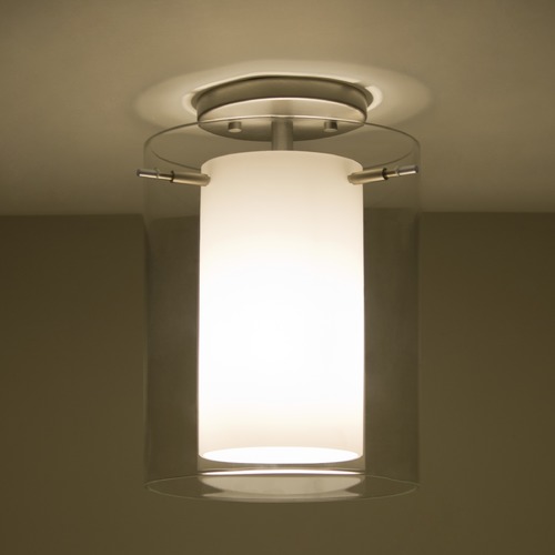 Besa Lighting Pahu Satin Nickel LED Semi-Flushmount Light