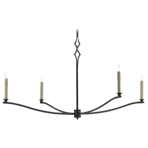 Knole Chandelier in French Black by Currey & Company