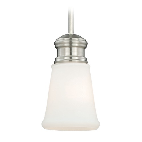 Vaxcel Lighting Malie Satin Nickel Mini-Pendant Light with Empire Shade by Vaxcel Lighting P0189