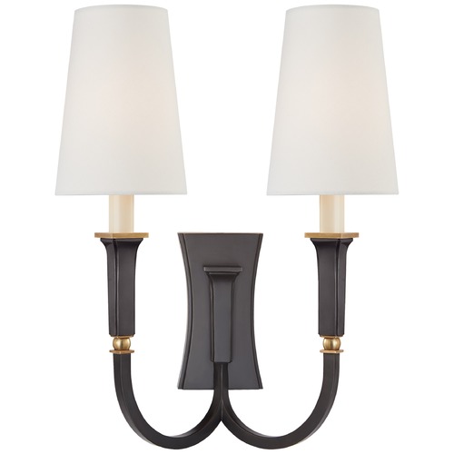 Thomas OBrien Delphia Double Arm Sconce in Bronze by Visual Comfort Signature