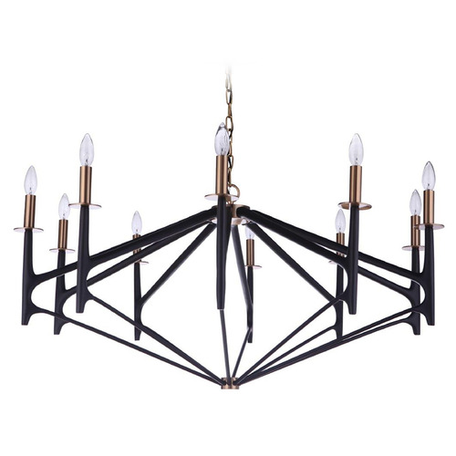 the Reserve Flat Black & Satin Brass Chandelier by Craftmade Lighting