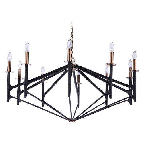 Craftmade Lighting the Reserve Flat Black & Satin Brass Chandelier by Craftmade Lighting 55510-FBSB