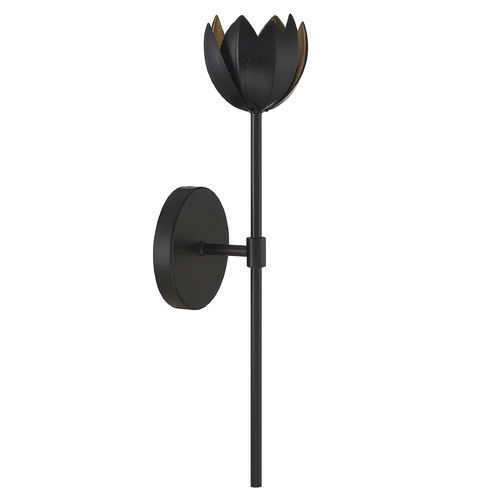 Meridian 19-Inch High Floral Wall Sconce in Matte Black by Meridian M90081MBK