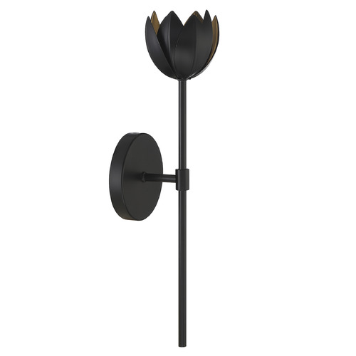19-Inch High Floral Wall Sconce in Matte Black by Meridian
