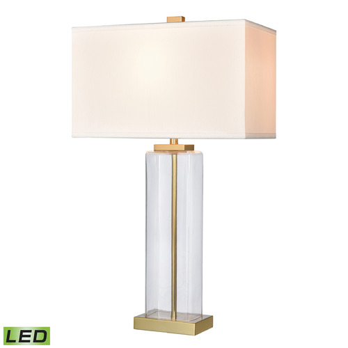 Elk Lighting Elk Lighting Edenvale Clear & Honey Brass LED Table Lamp with Rectangle Shade H0019-8010-LED
