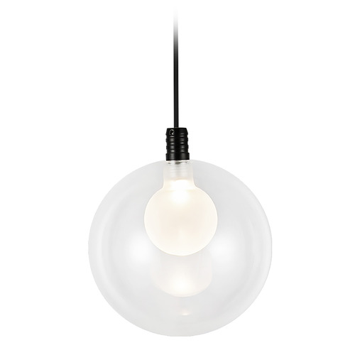Kuzco Lighting Bolla Black LED Mini-Pendant Light with Globe Shade