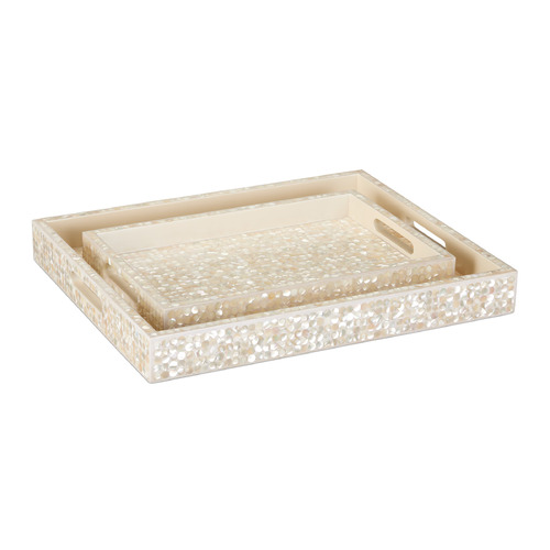 Currey and Company Gerri Natural Mother Of Pearl Tray