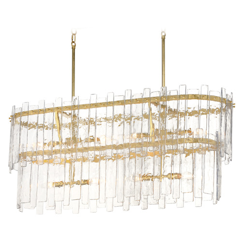 Maxim Lighting Maxim Lighting Warren Gold Leaf Island Light with Oval Shade 21838AGGL