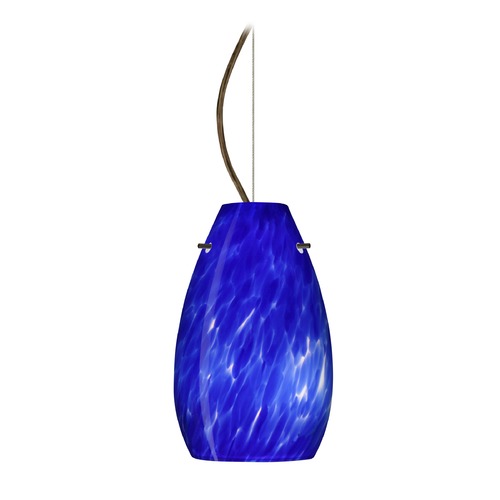 Besa Lighting Pera Bronze LED Mini-Pendant Light with Oblong Shade