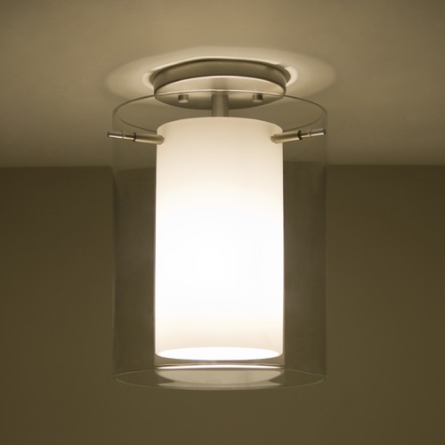 Besa Lighting Pahu Satin Nickel Semi-Flushmount Light