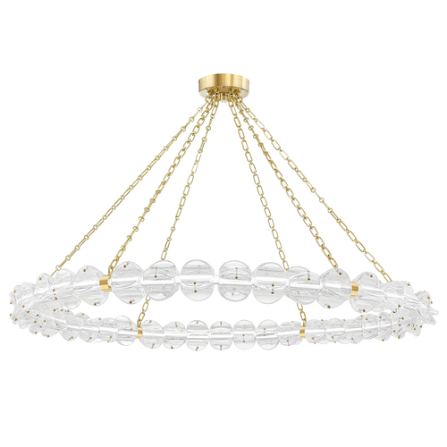 Lindley 55-Inch LED Pendant in Aged Brass by Hudson Valley Lighting