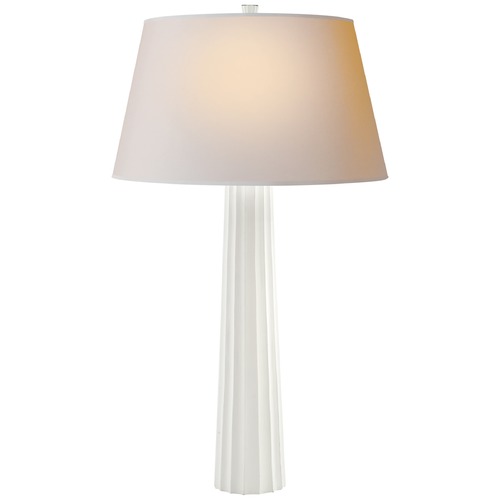Visual Comfort Signature Collection E.F. Chapman Fluted Spire Lamp in Plaster White by Visual Comfort Signature CHA8906WHTNP