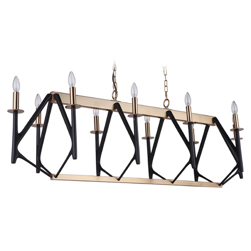 the Reserve Flat Black & Satin Brass Linear Light by Craftmade Lighting