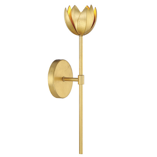 19-Inch High Floral Wall Sconce in True Gold by Meridian