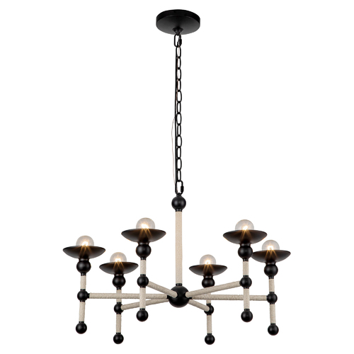 Alora Lighting Nadine 25-Inch Chandelier in Matte Black with Cotton by Alora Lighting CH343625MBCN