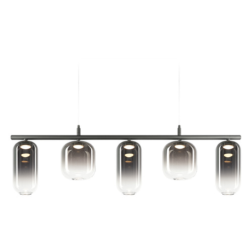 Matteo Lighting Refrax Matte Black LED Island Light with Cylindrical Shade