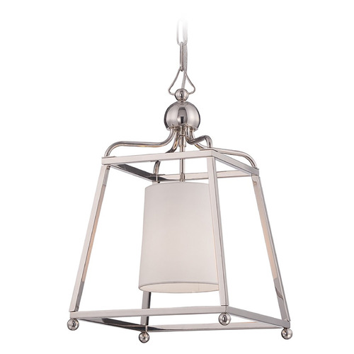 Crystorama Lighting Crystorama Lighting Sylvan Polished Nickel Pendant Light with Empire Shade 2240-PN