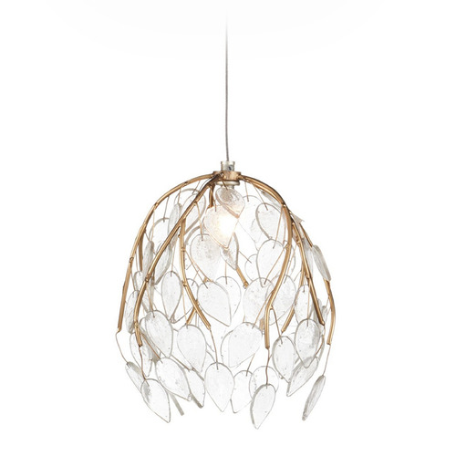 Currey and Company Banyan Antique Brass / Clear / Silver Multi-Light Pendant