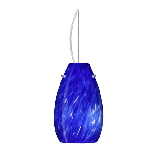 Besa Lighting Pera Satin Nickel LED Mini-Pendant Light with Oblong Shade