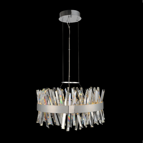 Glacier 25-Inch LED Pendant in Polished Chrome by Allegri Crystal