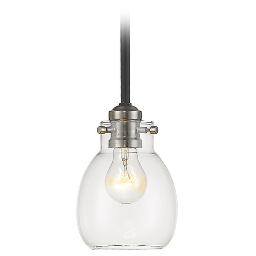 Z-Lite Kraken Matte Black & Brushed Nickel Mini Pendant by Z-Lite 466MP-MB-BN